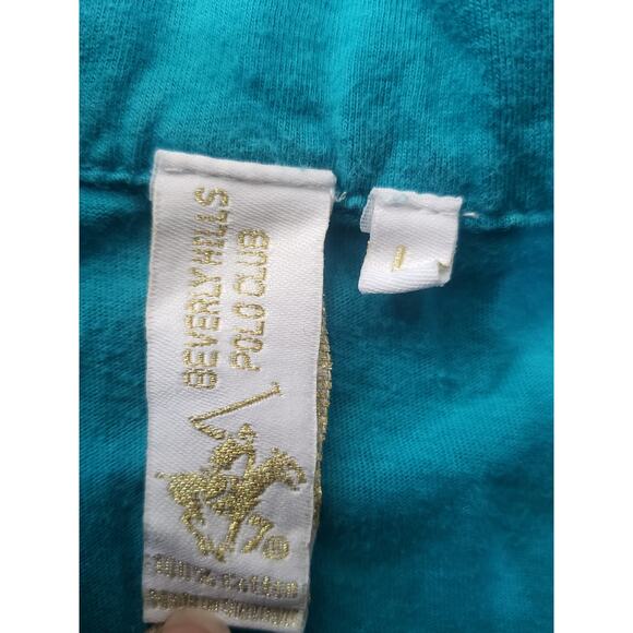 Beverly Hills Polo Club Checked Blue Collared Short Sleeved Shirt - Picture 5 of 8